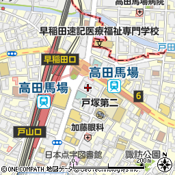 個室居酒屋 黒帯 高田馬場店周辺の地図