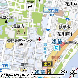 東京都台東区浅草2丁目1周辺の地図