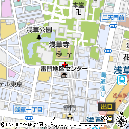 有限会社大和屋商店　浅草店周辺の地図