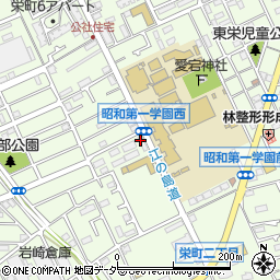 昭和第一学園西門周辺の地図