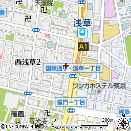 つくも弁当 浅草総本店（ツクモサンドイッチ）周辺の地図
