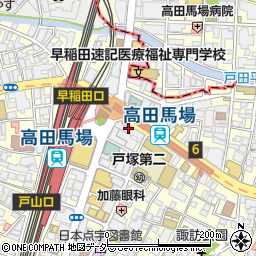 ガスト高田馬場駅前店周辺の地図