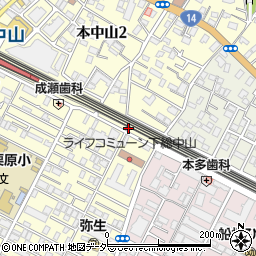 千葉県船橋市本中山3丁目1周辺の地図