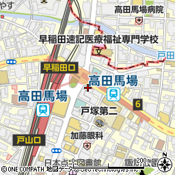 千駄ヶ谷日本語教育研究所　高田馬場校周辺の地図