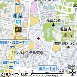 東京都台東区浅草1丁目41周辺の地図
