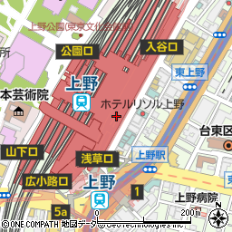 ユニクロエキュート上野店周辺の地図