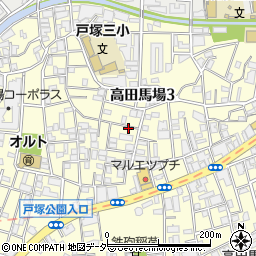 東京都新宿区高田馬場3丁目周辺の地図