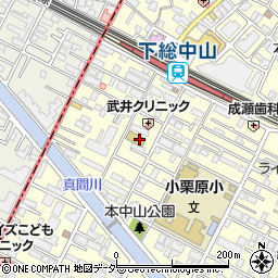 千葉県船橋市本中山3丁目19周辺の地図