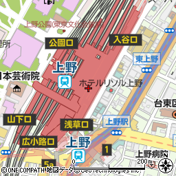 東京都台東区上野7丁目周辺の地図