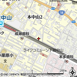 千葉県船橋市本中山2丁目4-10周辺の地図