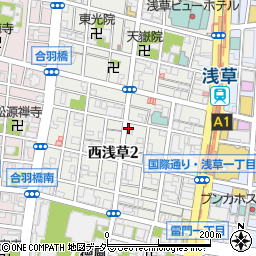 東京都台東区西浅草2丁目周辺の地図