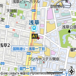 東京都台東区浅草1丁目43周辺の地図