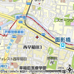 日本リック訪問介護早稲田事業所周辺の地図