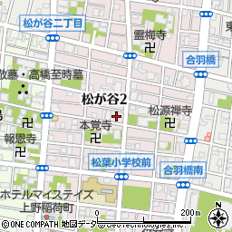 東京都台東区松が谷2丁目16-12周辺の地図
