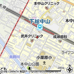 千葉県船橋市本中山3丁目20-4周辺の地図