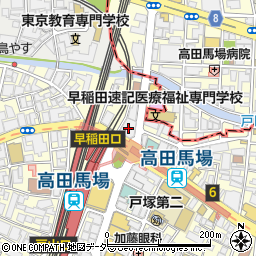 大戸屋高田馬場駅前店周辺の地図
