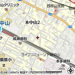 千葉県船橋市本中山2丁目4-13周辺の地図