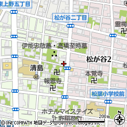 読売新聞社　入谷上野周辺の地図