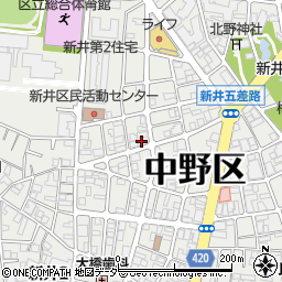東京都中野区新井3丁目14-1周辺の地図