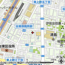 東京都台東区東上野5丁目周辺の地図