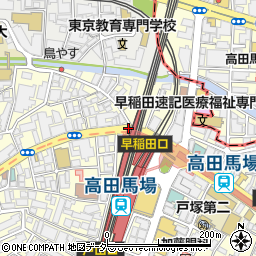 高田馬場駅前周辺の地図