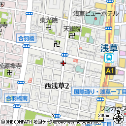 東京都台東区西浅草周辺の地図