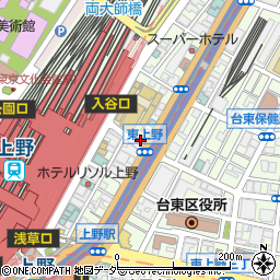 祥龍 刀削麺荘 上野店周辺の地図