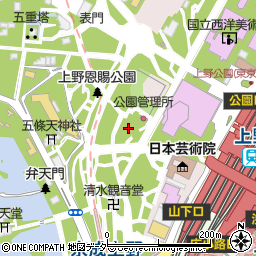 東京都台東区上野公園5周辺の地図