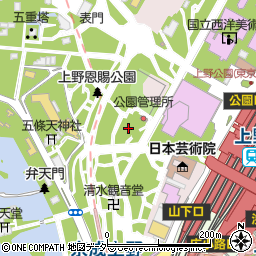 東京都台東区上野公園5周辺の地図