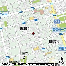 東京都江戸川区鹿骨4丁目28周辺の地図