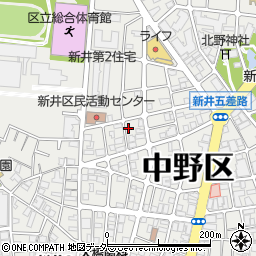 東京都中野区新井3丁目14-5周辺の地図