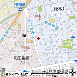 東京都江戸川区松本1丁目2周辺の地図