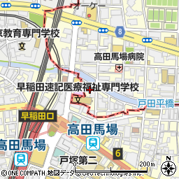 ドミノ・ピザ　高田馬場店周辺の地図