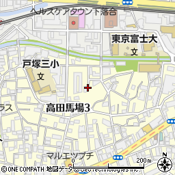 東京都新宿区高田馬場3丁目16周辺の地図