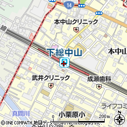 下総中山駅周辺の地図
