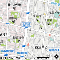 蕎麦道具専門店・合羽橋・陽鶴周辺の地図