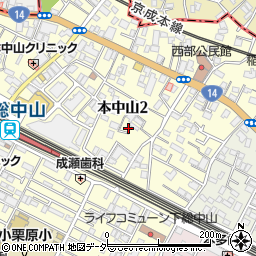 千葉県船橋市本中山2丁目5-15周辺の地図