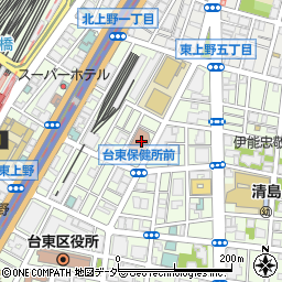 台東区役所　健康増進センター上野周辺の地図