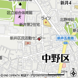東京都中野区新井3丁目13周辺の地図