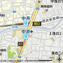 松屋中井店周辺の地図