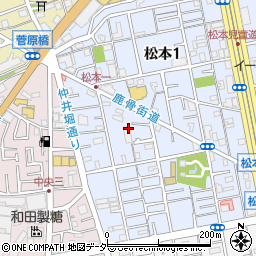 東京都江戸川区松本1丁目4周辺の地図