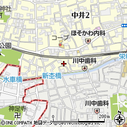 東京都新宿区中井1丁目周辺の地図