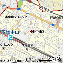 千葉県船橋市本中山2丁目11-17周辺の地図