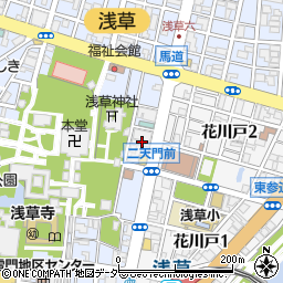 東京都台東区浅草2丁目周辺の地図