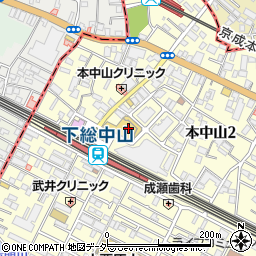 マクドナルド下総中山駅前店周辺の地図