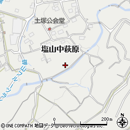 山梨県甲州市塩山中萩原2639周辺の地図