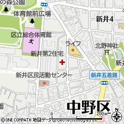 東京都中野区新井3丁目12周辺の地図