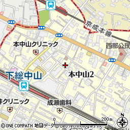 千葉県船橋市本中山2丁目12-4周辺の地図