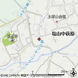 山梨県甲州市塩山中萩原2870周辺の地図