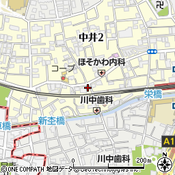 ローソンＨ新宿中井店周辺の地図
